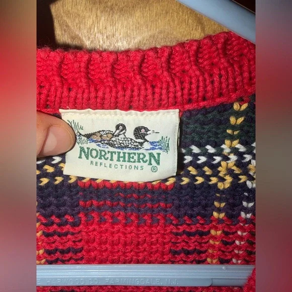 Vintage Northern Reflections Plaid Button Front Knit Sweater - Picture 3 of 8